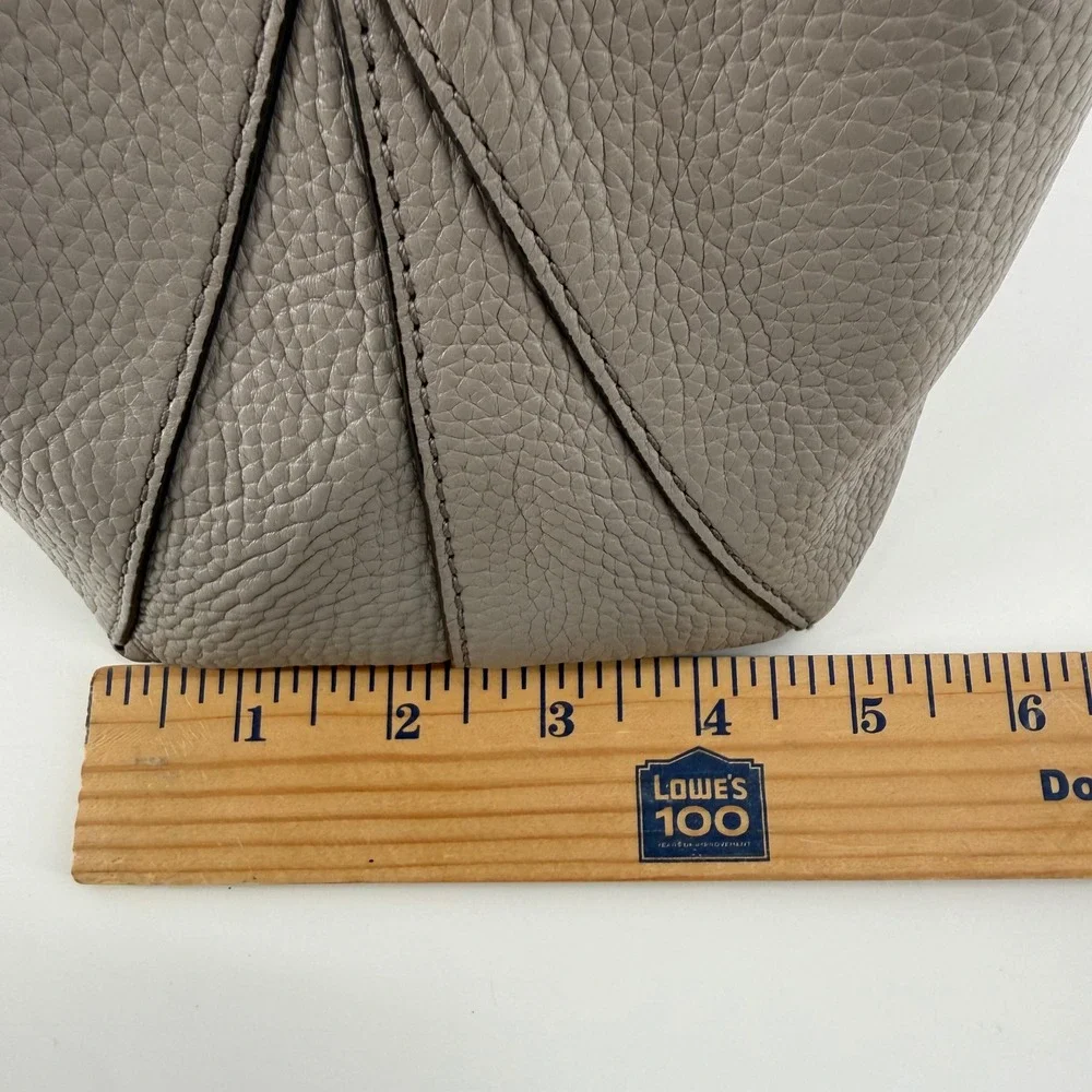 Michael Kors Junie Pebbled Leather Hobo Shoulder Bag Pearl Grey 30T8TX5H2L